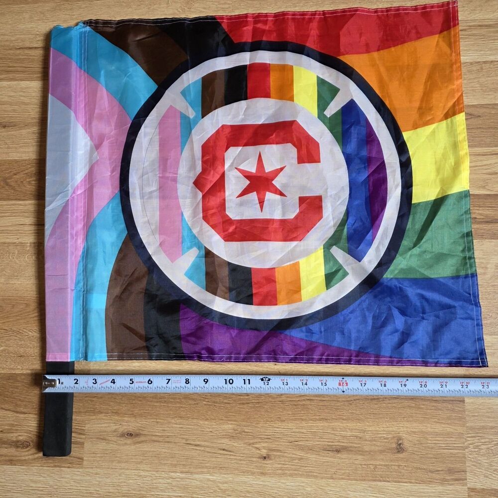 Chicago Fire FC Rainbow Pride Flag 23x20